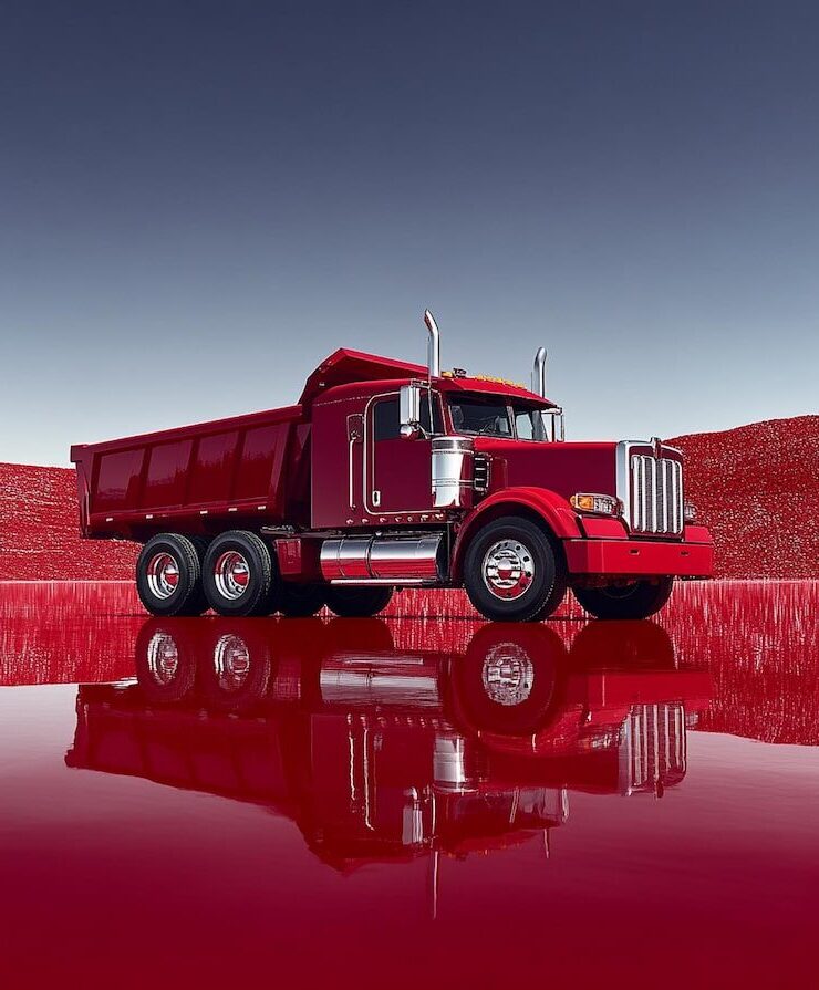 deep red construction truck with sleek design wallpaper 1270829 79014